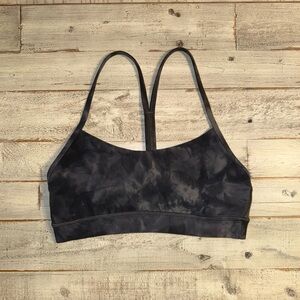 lululemon sports bra size 4 black & gray marble Racerback EUC